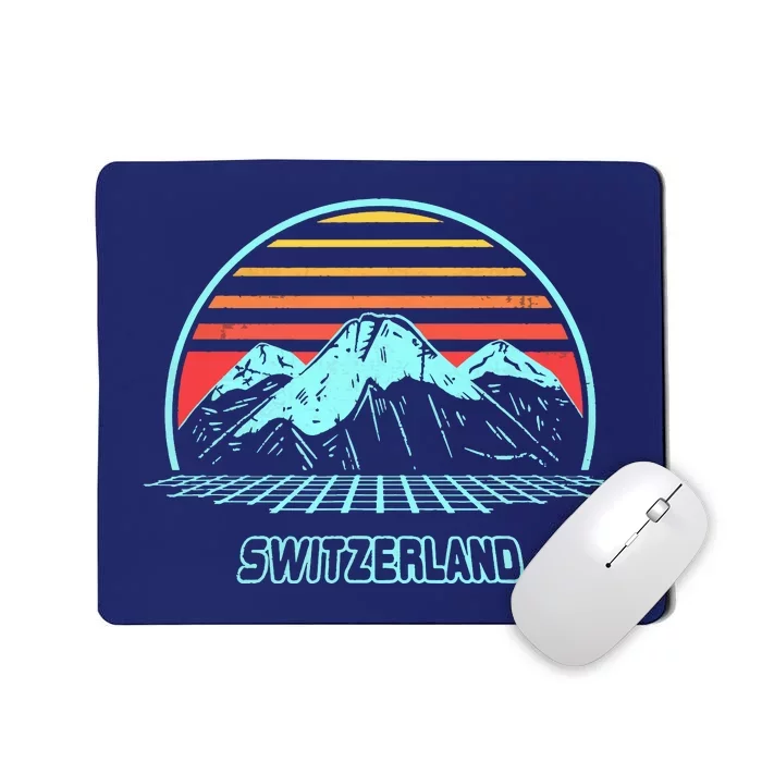 Switzerland Retro Vintage 80s Style Mousepad