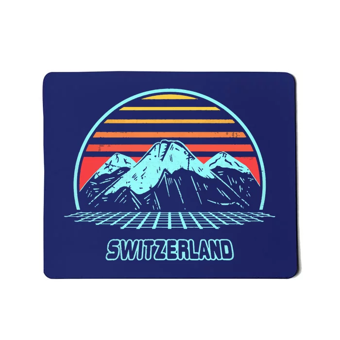 Switzerland Retro Vintage 80s Style Mousepad