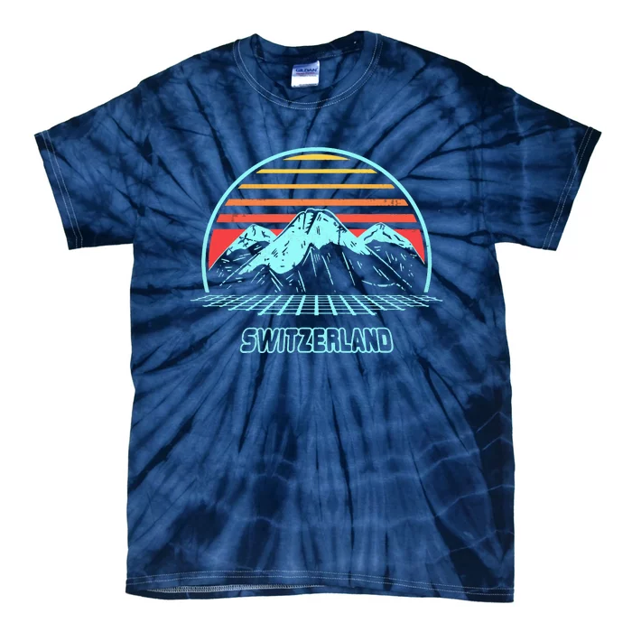 Switzerland Retro Vintage 80s Style Tie-Dye T-Shirt