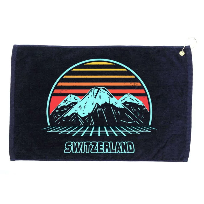 Switzerland Retro Vintage 80s Style Grommeted Golf Towel