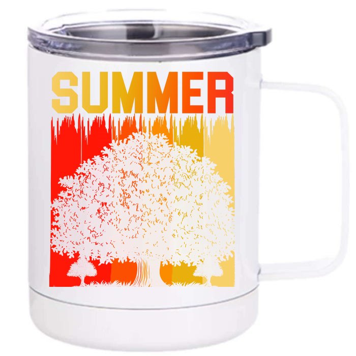 Summer Retro Vintage Front & Back 12oz Stainless Steel Tumbler Cup