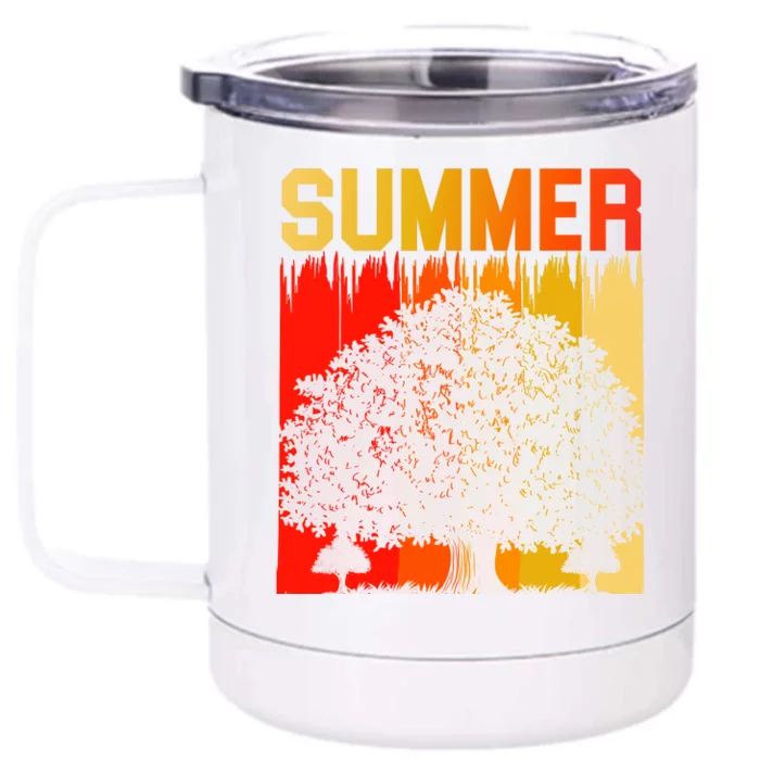 Summer Retro Vintage Front & Back 12oz Stainless Steel Tumbler Cup