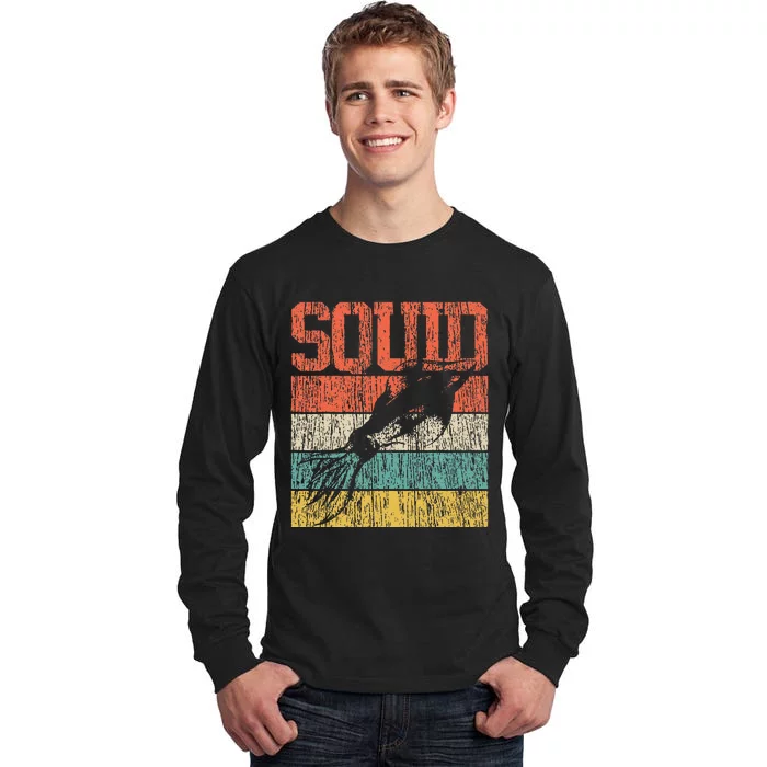 Squid Retro Vintage Marine Biologist Tall Long Sleeve T-Shirt