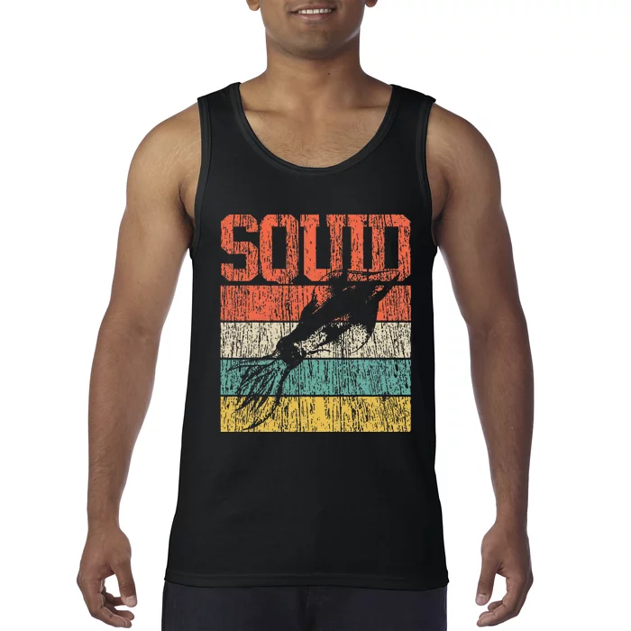 Squid Retro Vintage Marine Biologist Tank Top