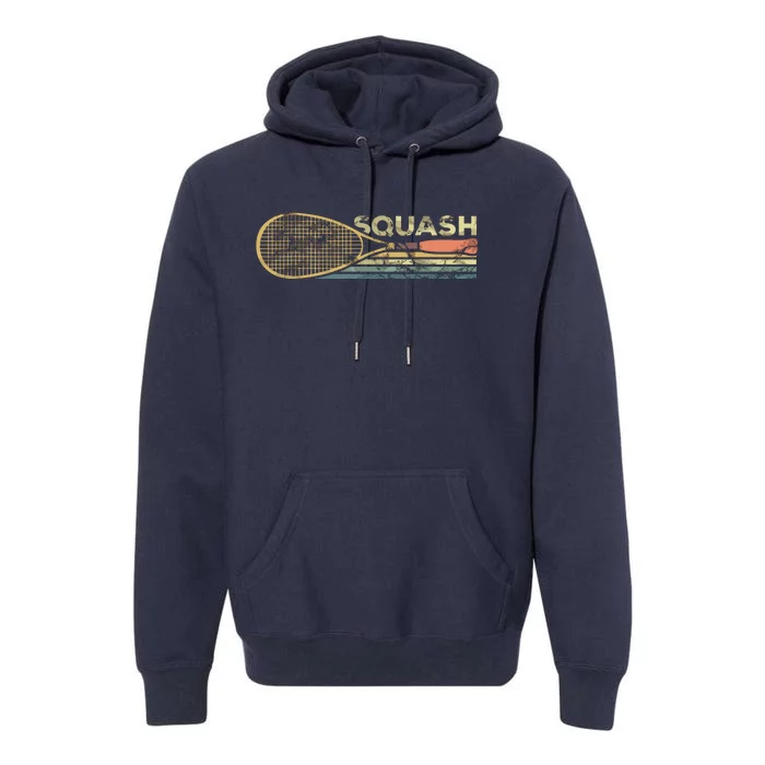 Squash Racket Vintage Squash Lover Funny Sports Enthusiast Premium Hoodie