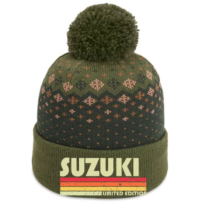 Suzuki Retro Vintage Japanese Name The Baniff Cuffed Pom Beanie