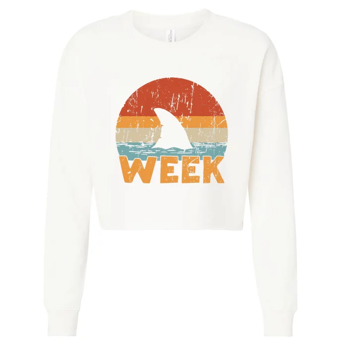 Shark Retro Vintage Kings Ocean Summer Week 2024 Cropped Pullover Crew