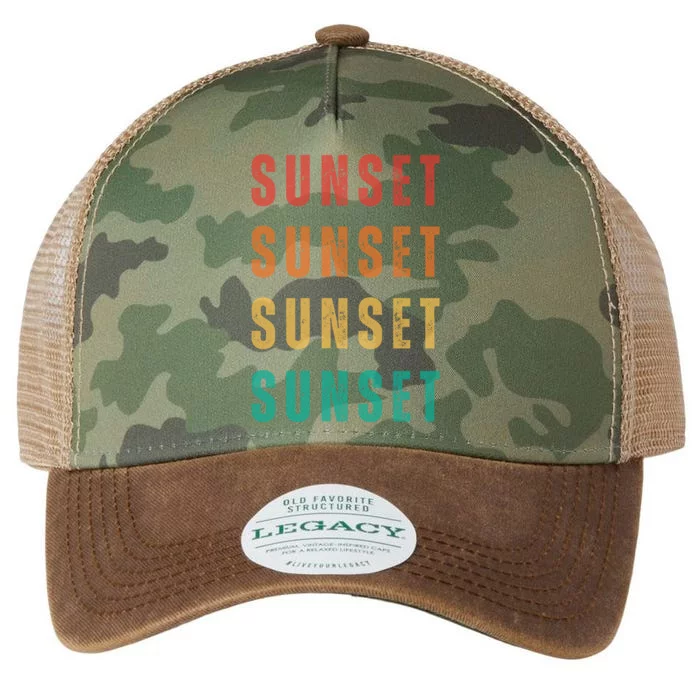 Sunset Retro Vintage Summer Legacy Tie Dye Trucker Hat