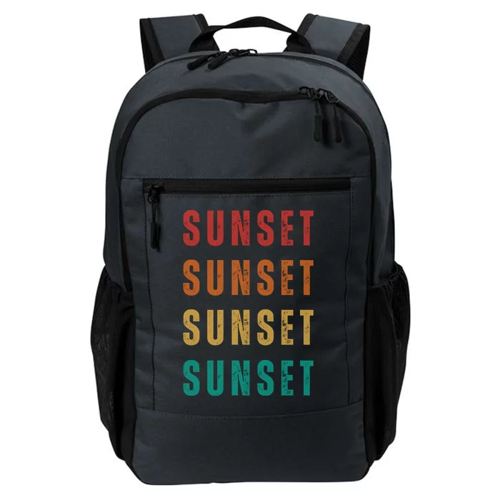 Sunset Retro Vintage Summer Daily Commute Backpack