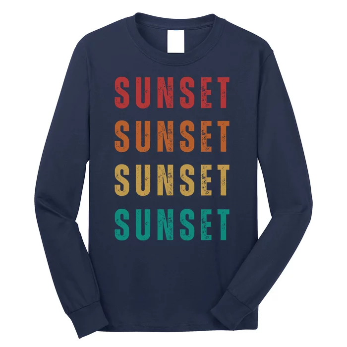 Sunset Retro Vintage Summer Long Sleeve Shirt