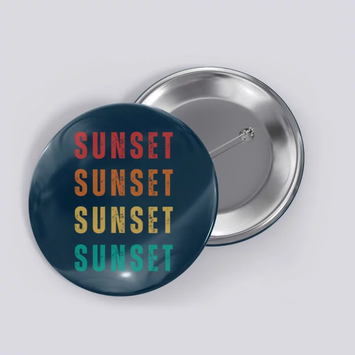 Sunset Retro Vintage Summer Button