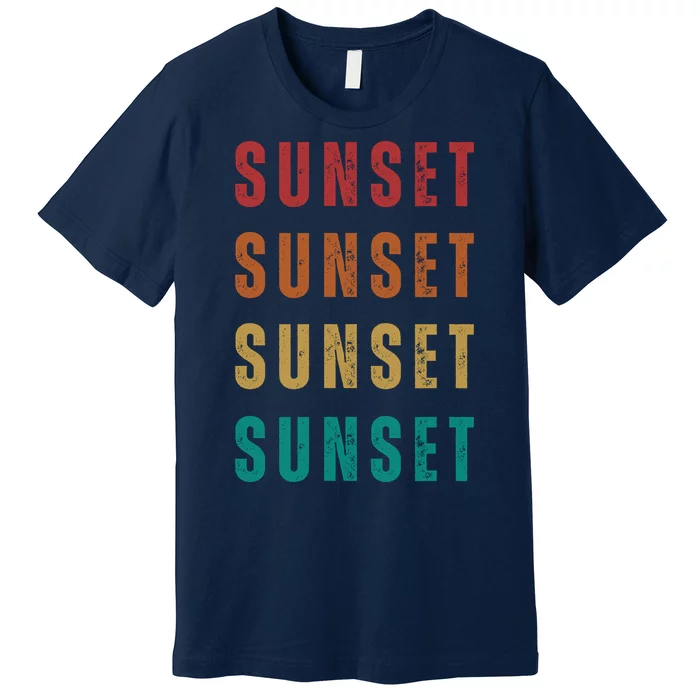 Sunset Retro Vintage Summer Premium T-Shirt