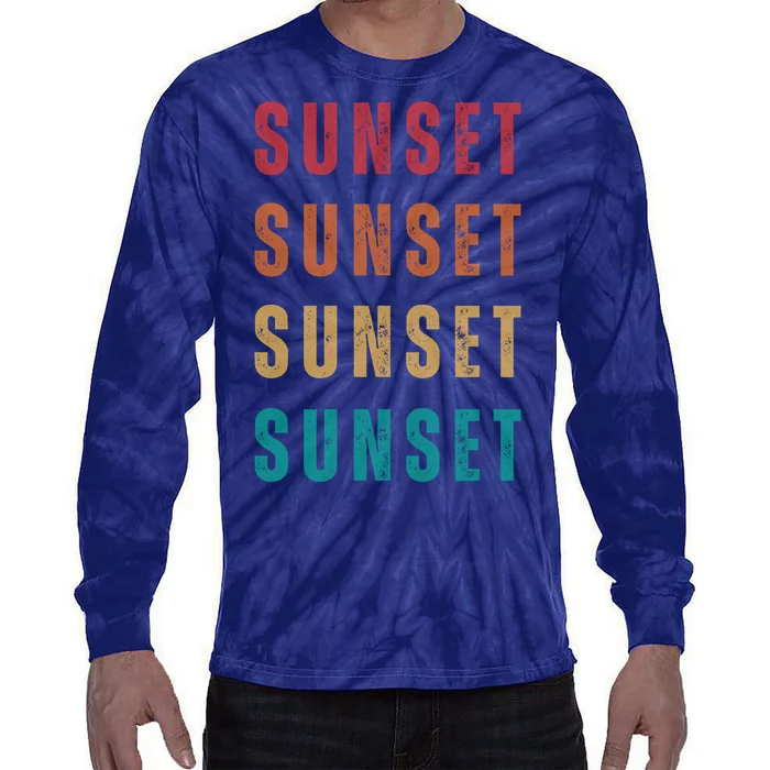 Sunset Retro Vintage Summer Tie-Dye Long Sleeve Shirt