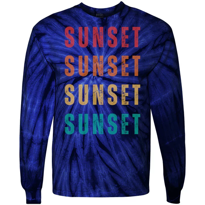 Sunset Retro Vintage Summer Tie-Dye Long Sleeve Shirt