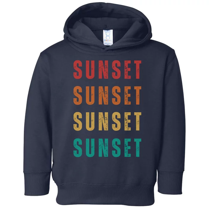 Sunset Retro Vintage Summer Toddler Hoodie