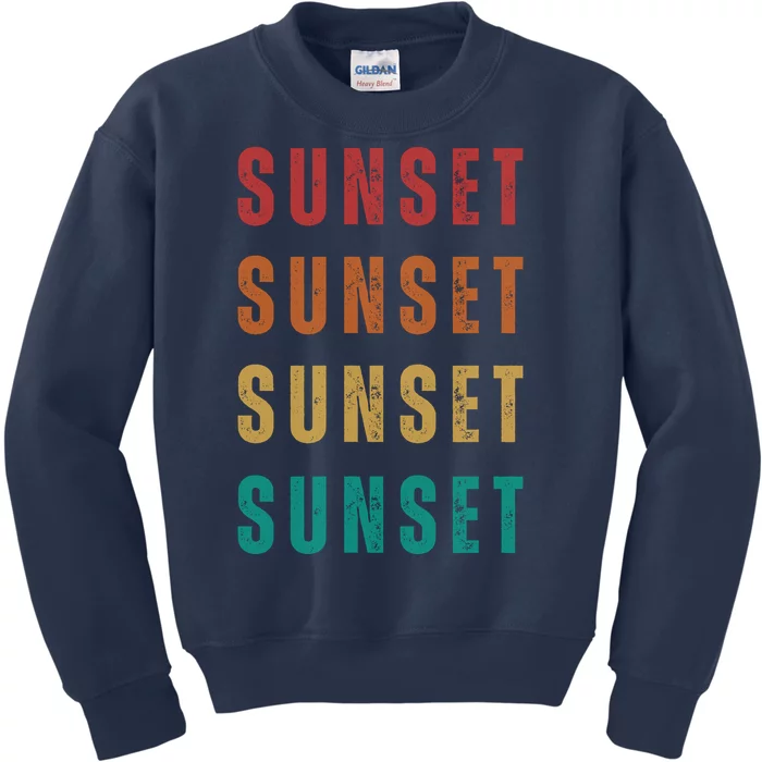 Sunset Retro Vintage Summer Kids Sweatshirt