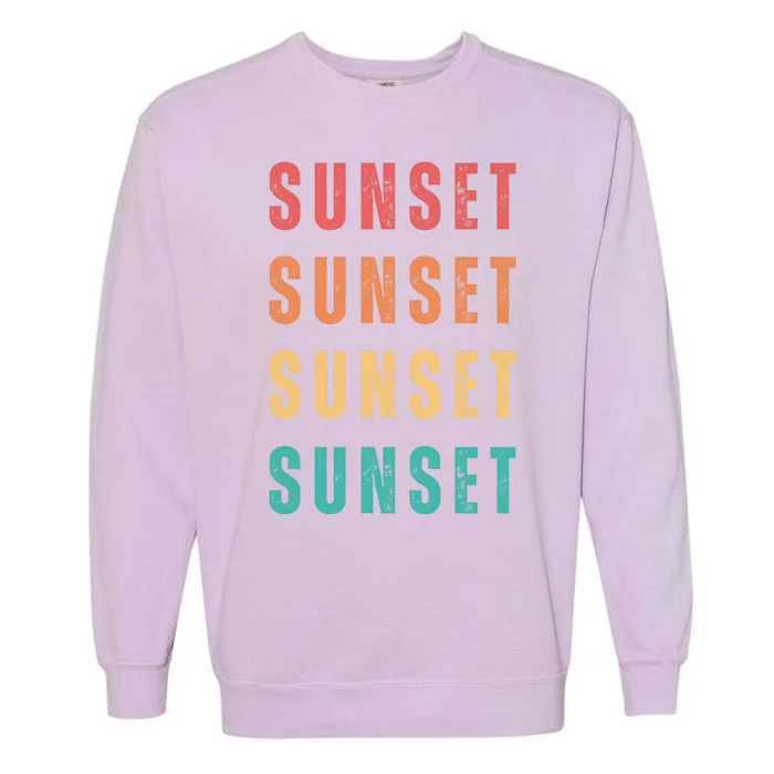 Sunset Retro Vintage Summer Garment-Dyed Sweatshirt