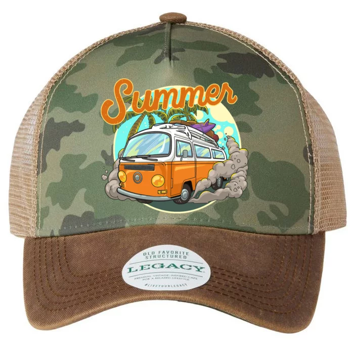 Summer Retro Van Tropical Legacy Tie Dye Trucker Hat