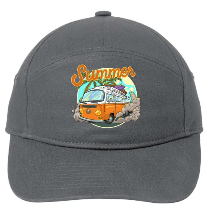 Summer Retro Van Tropical 7-Panel Snapback Hat