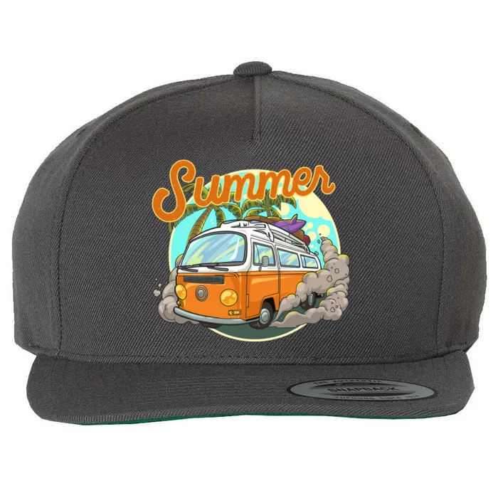 Summer Retro Van Tropical Wool Snapback Cap