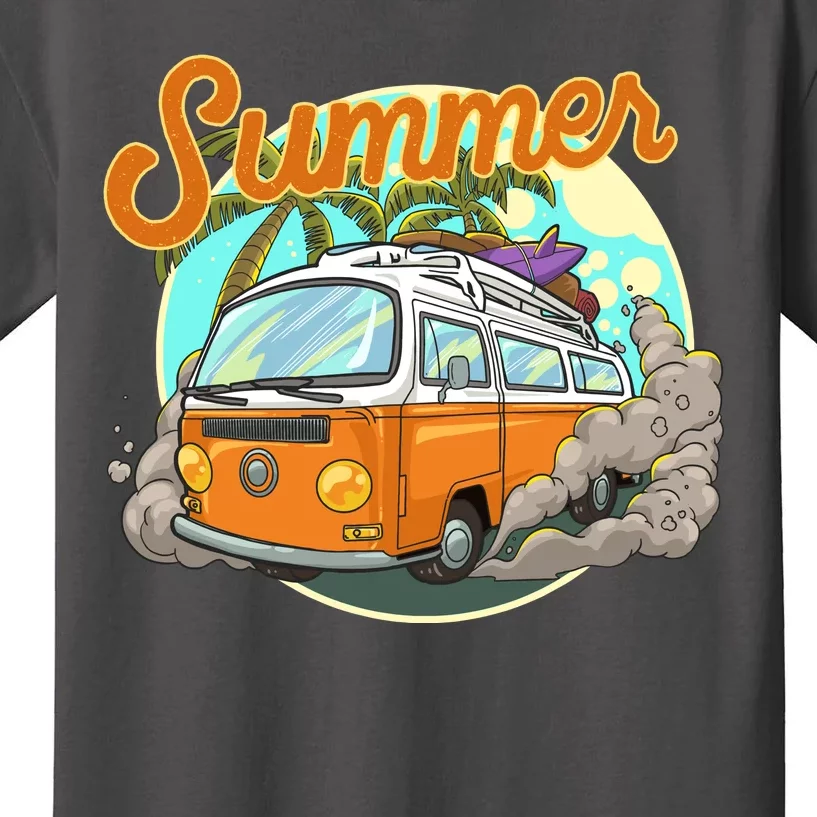 Summer Retro Van Tropical Kids T-Shirt