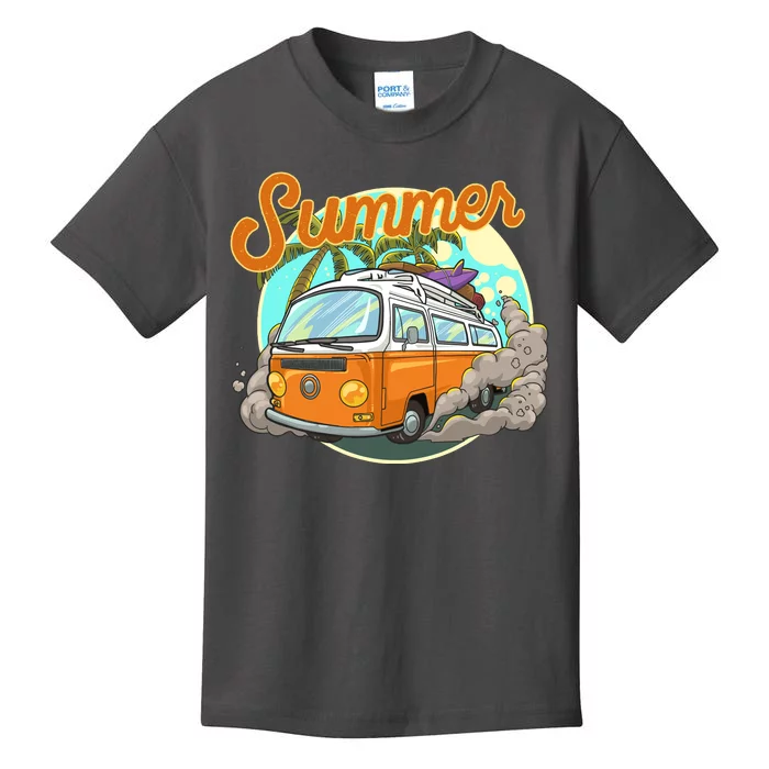 Summer Retro Van Tropical Kids T-Shirt