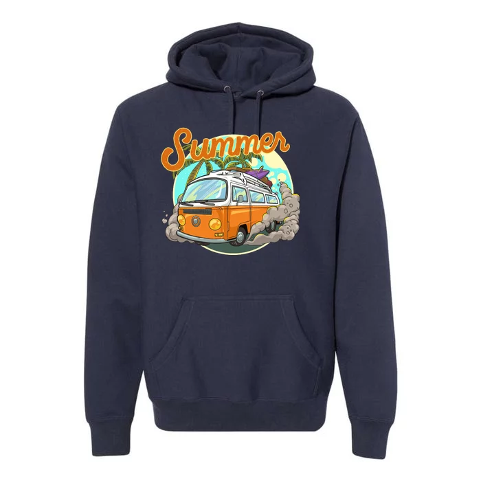 Summer Retro Van Tropical Premium Hoodie