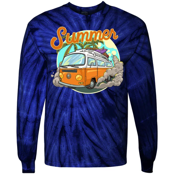 Summer Retro Van Tropical Tie-Dye Long Sleeve Shirt