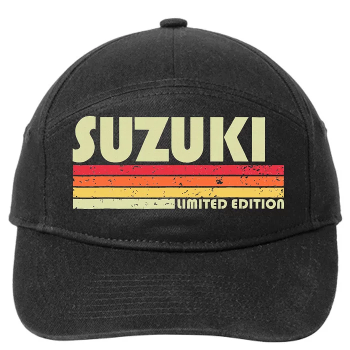 Suzuki Retro Vintage Japanese Name 7-Panel Snapback Hat