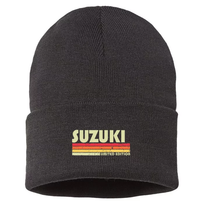 Suzuki Retro Vintage Japanese Name Sustainable Knit Beanie