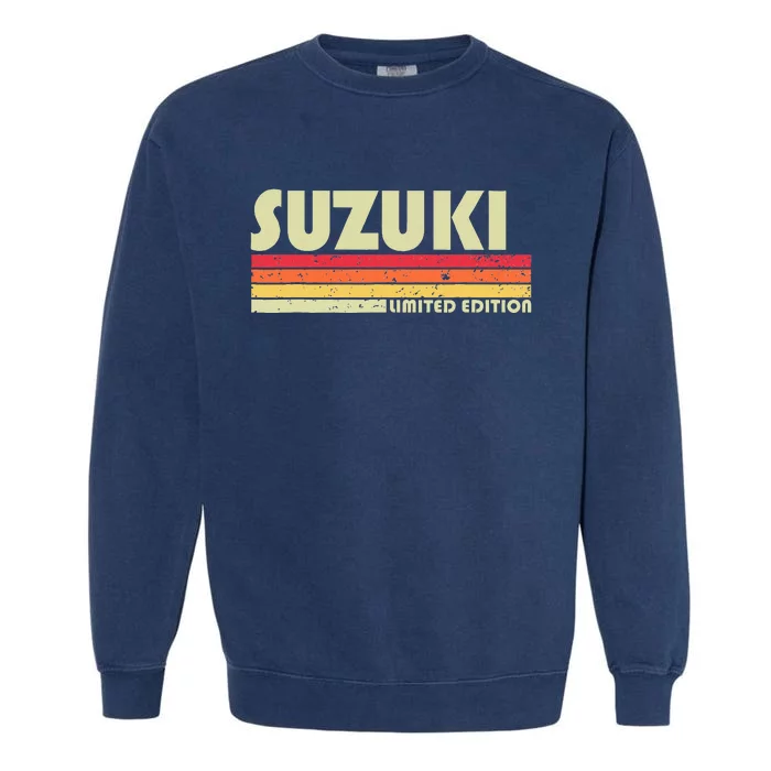 Suzuki Retro Vintage Japanese Name Garment-Dyed Sweatshirt