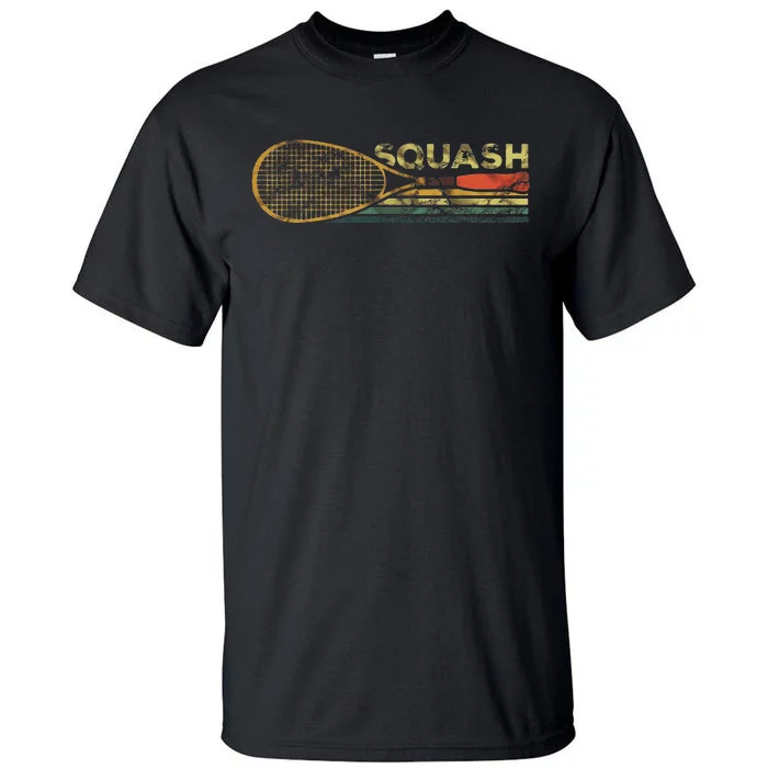 Squash Racket Vintage Squash Lover Funny Sports Enthusiast Tall T-Shirt