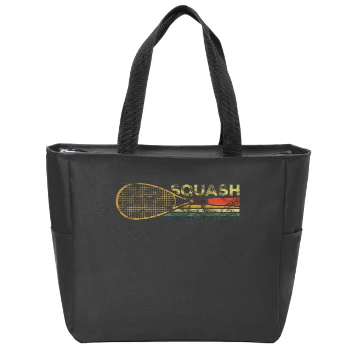 Squash Racket Vintage Squash Lover Funny Sports Enthusiast Zip Tote Bag