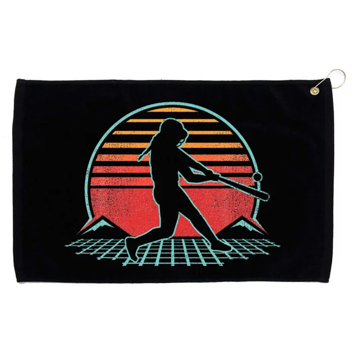 Softball Retro Vintage 80s Style Player Gift Grommeted Golf Towel