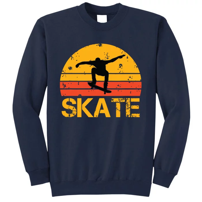 Skateboarder Retro Vintage Skateboarding Tall Sweatshirt