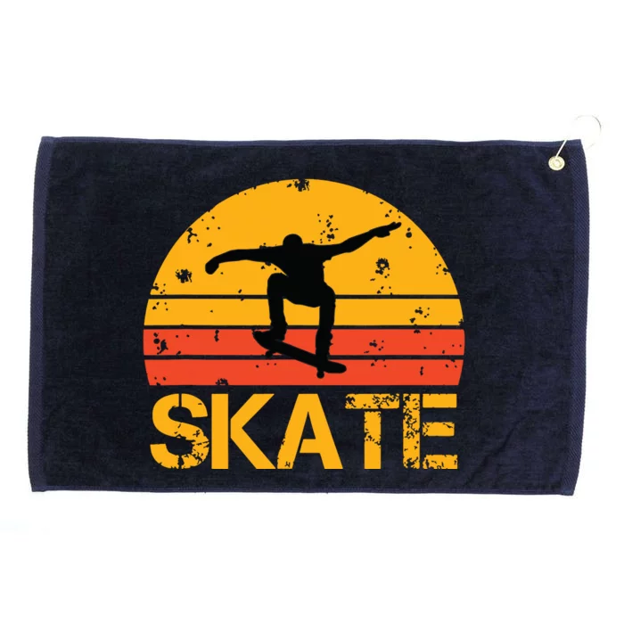 Skateboarder Retro Vintage Skateboarding Grommeted Golf Towel