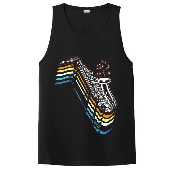 Saxophone Retro Vintage Performance Tank