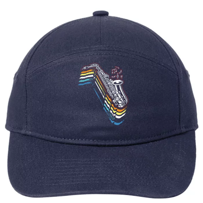 Saxophone Retro Vintage 7-Panel Snapback Hat