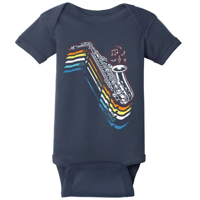 Saxophone Retro Vintage Baby Bodysuit