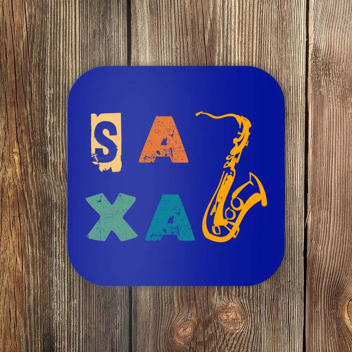 Saxophone Retro Vintage Saxa Funny Saxophone Player Playing Cute Gift Coaster