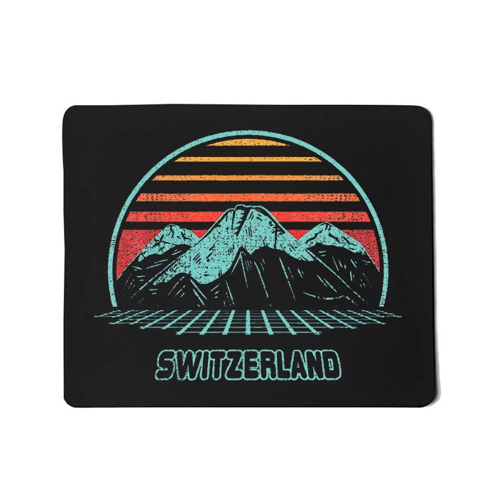 Switzerland Retro Vintage 80s Style Mousepad