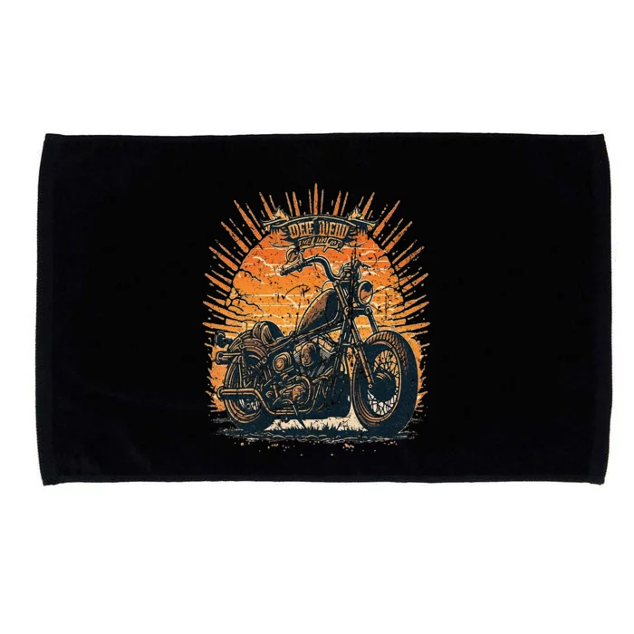 Stunning Retro Vintage Classic Motorcycle Chopper Sunset Microfiber Hand Towel