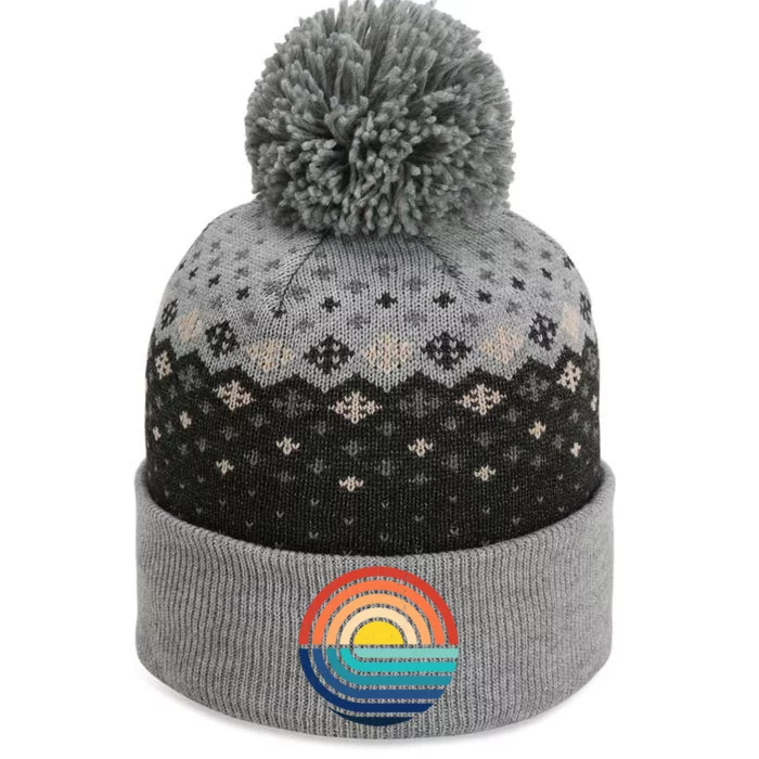 Sunset Retro Waves The Baniff Cuffed Pom Beanie