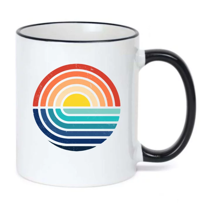 Sunset Retro Waves Black Color Changing Mug