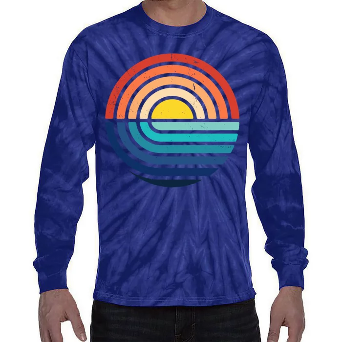 Sunset Retro Waves Tie-Dye Long Sleeve Shirt