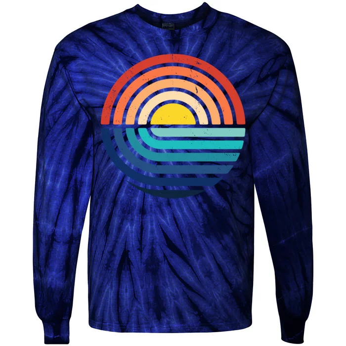 Sunset Retro Waves Tie-Dye Long Sleeve Shirt