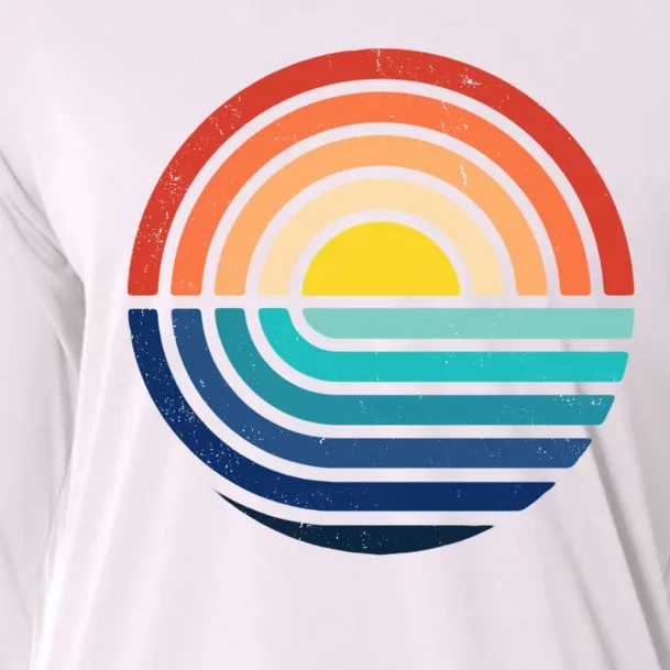 Sunset Retro Waves Cooling Performance Long Sleeve Crew