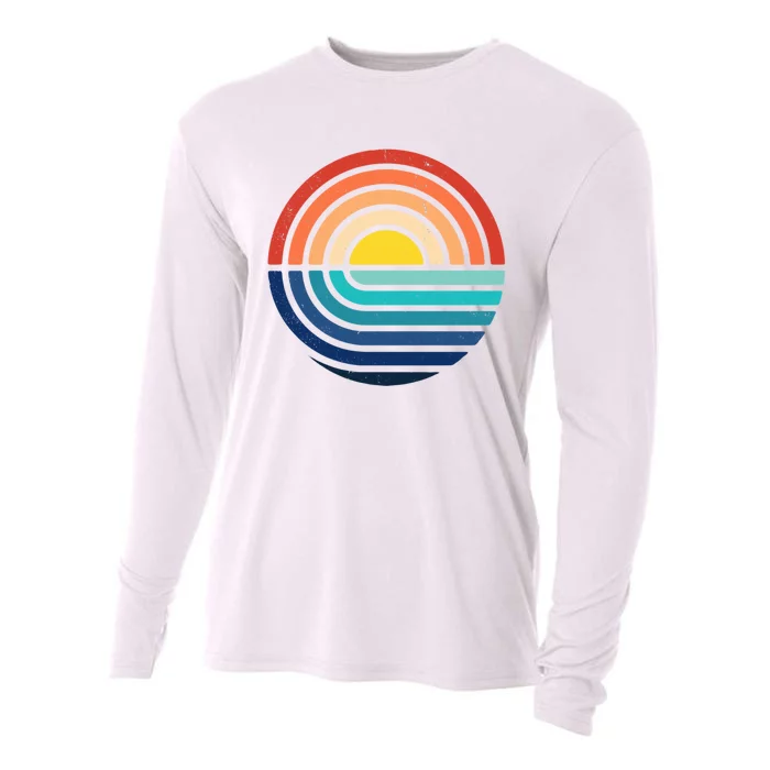 Sunset Retro Waves Cooling Performance Long Sleeve Crew