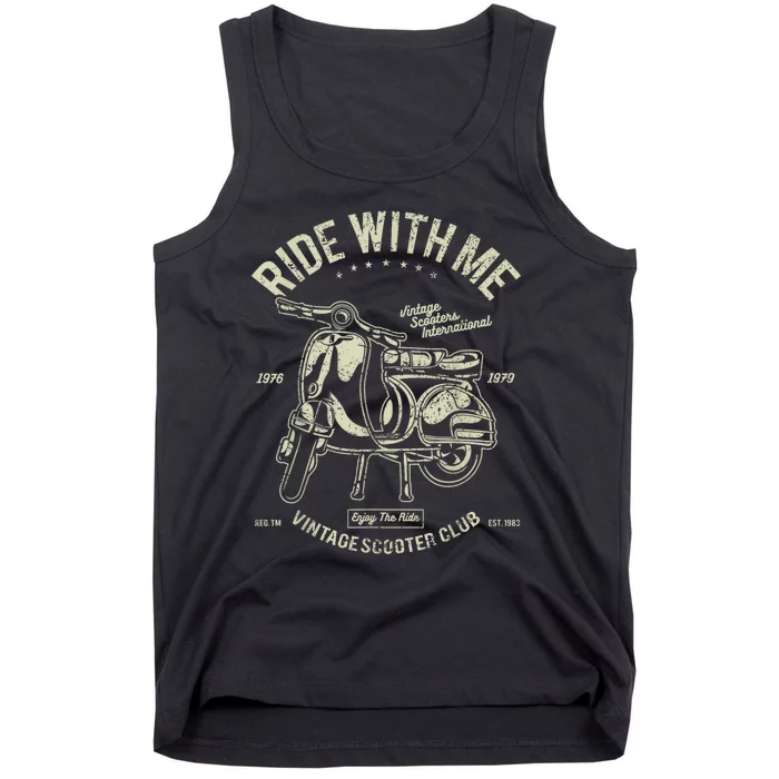 Scooter Ride With Me Vintage Scooter Vintage Tank Top