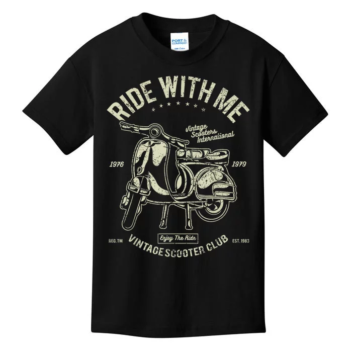 Scooter Ride With Me Vintage Scooter Vintage Kids T-Shirt